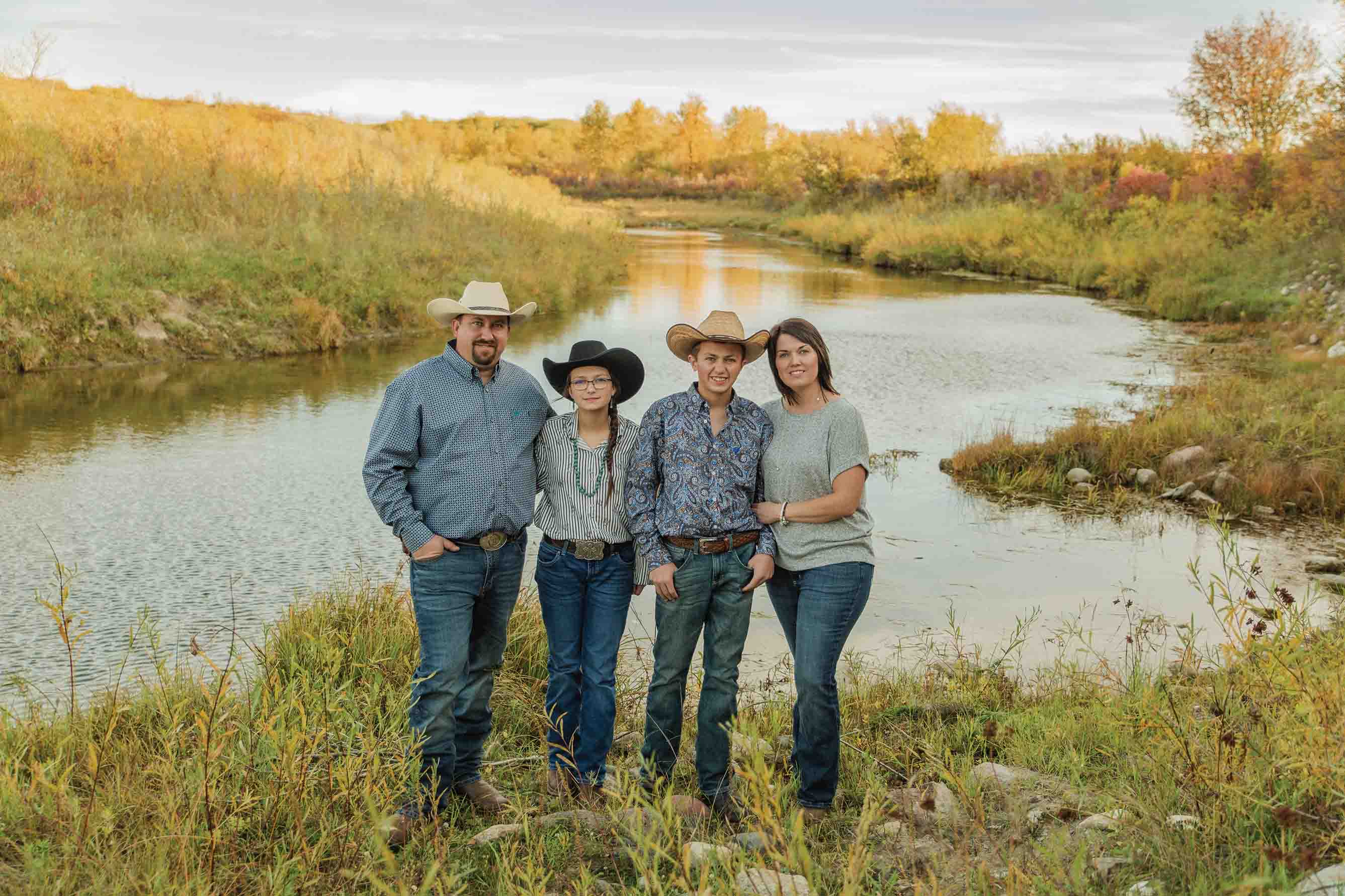 Family picture near the lake